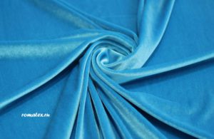 Ткань костюмная
 Бархат для штор стрейч цвет голубой